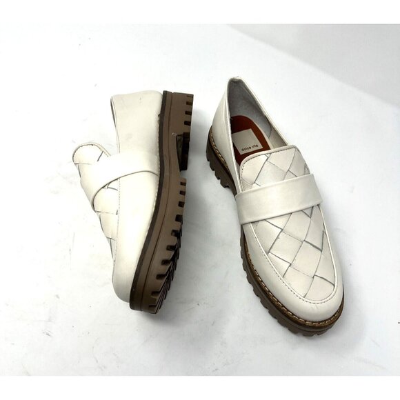 Dolce Vita Aubree NWOB Flat Lug Sole Loafer Size 7 Cream Summer - Picture 3 of 11